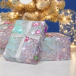 Elegant Silvery Christmas Tree with Ornaments Wrapping Paper<br><div class="desc">Give your recipients your best. Use this lovely, sophisticated beaded, print "jeweled" with no actual glitter, foil, or beading, high-quality gift wrap with a grid back for easy cutting. You'll appreciate the ease of use and your recipients will love its elegant beauty. Good for all occasions and holidays, very versatile....</div>