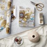 Elegant Silvery Golden Feathers, Beads, & Pearls Wrapping Paper<br><div class="desc">Give your recipients your best. Use this lovely, sophisticated beaded, print "jeweled" with no actual glitter, foil, or beading, high-quality gift wrap with a grid back for easy cutting. You'll appreciate the ease of use and your recipients will love its elegant beauty. Good for all occasions and holidays, very versatile....</div>