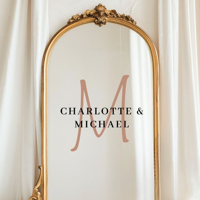 Elegant, simpel, wedding, monogram names  window cling (Elegant, simpel, custom, wedding, monogram names window cling)