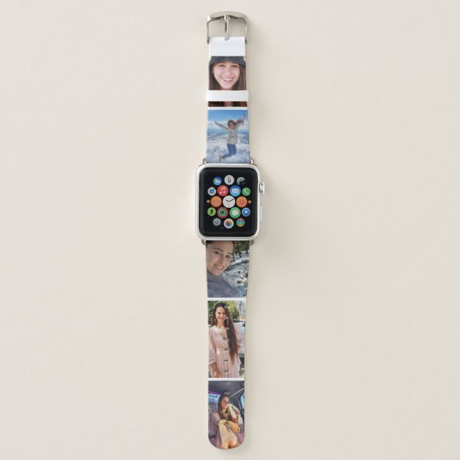 elegant simple 5 photos personalized apple watch band (Front)