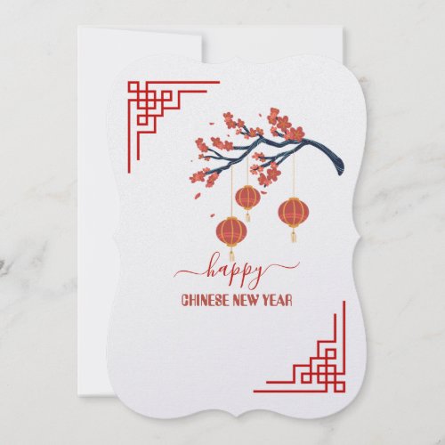 Elegant & Simple 5" x 7" Happy Chinese New Year Holiday Card