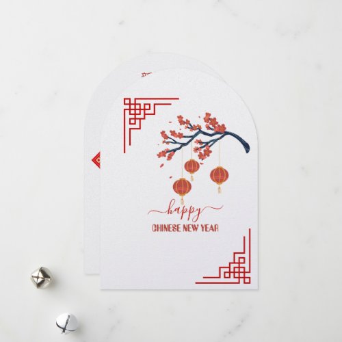 Elegant & Simple 5" x 7" Happy Chinese New Year Holiday Card