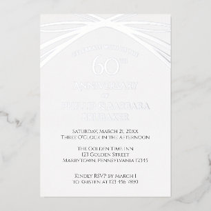 Elegant Simple 60th Wedding Anniversary Party Foil Invitation