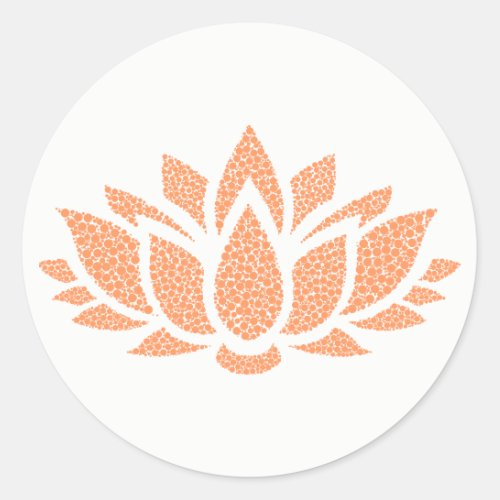 Elegant Simple Abstract Lotus Flower Classic Round Sticker