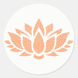 Elegant Simple Abstract Lotus Flower Classic Round Sticker