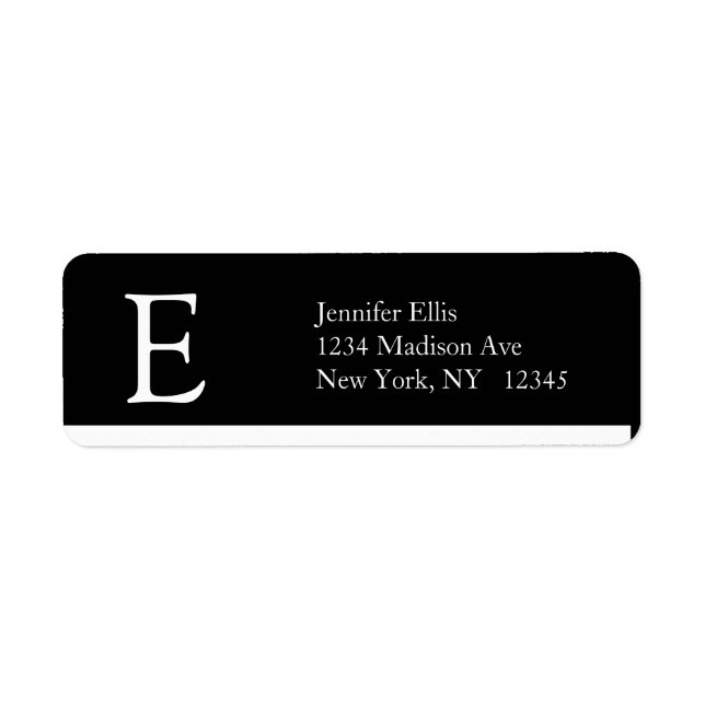 Elegant Simple Address Labels Monogram E (Front)