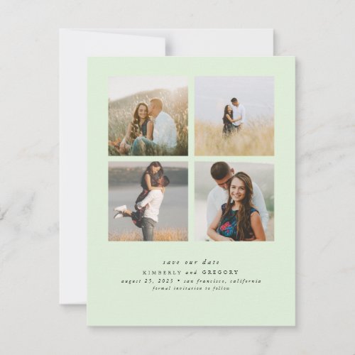 Elegant Simple and Cute Four Photos Save the Date