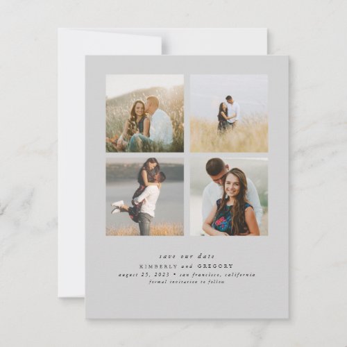 Elegant Simple and Cute Four Photos Save the Date