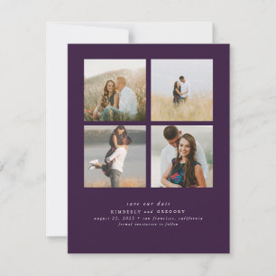 Elegant Simple and Cute Four Photos Save the Date