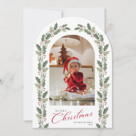 Elegant Simple Arch 1 Photo Christmas Holiday Card