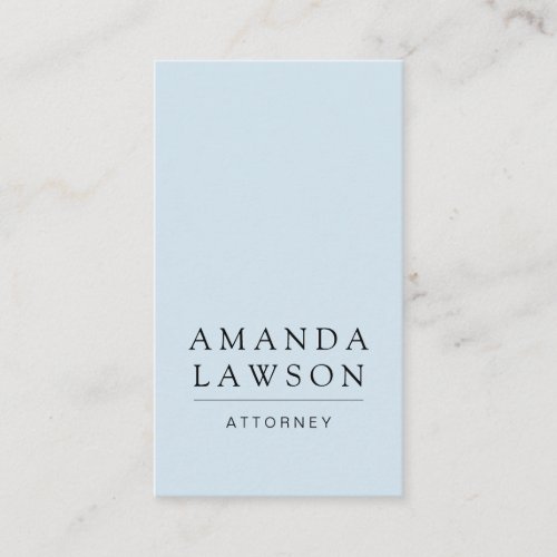 Elegant Simple Baby Blue Business Card