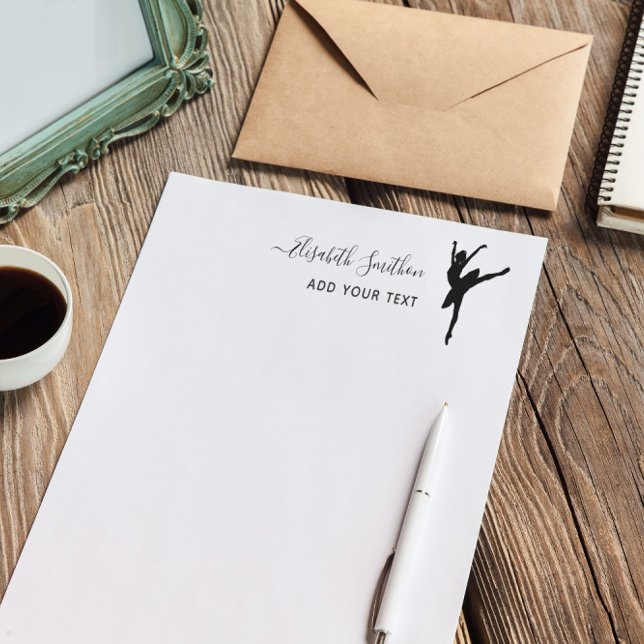   Elegant Simple Ballet Dancer Personal Stationery (Creator Uploaded)
