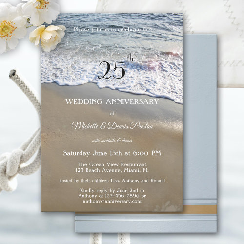 Elegant Simple Beach Wedding Anniversary Party