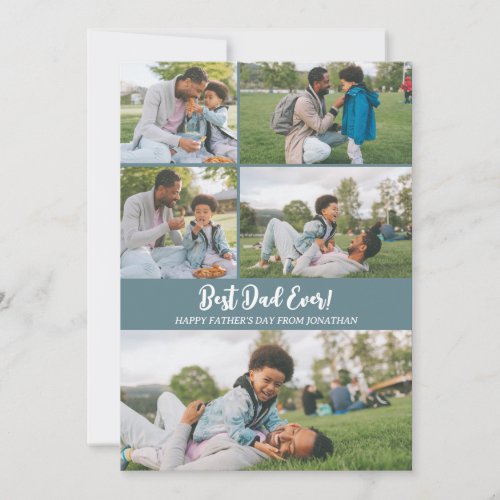 Elegant Simple Best Dad Ever Fathers Day Photo Holiday Card