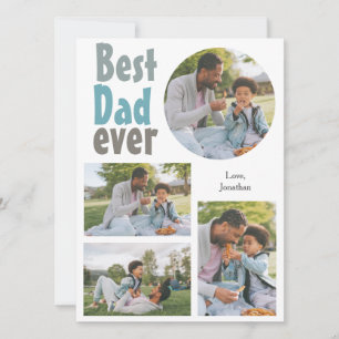 Elegant Simple Best Dad Ever Fathers Day Photo Holiday Card