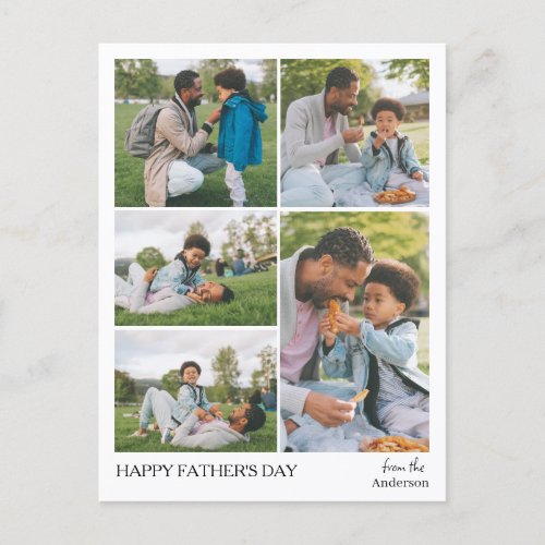 Elegant Simple Best Dad Ever Fathers Day Photo Holiday Postcard