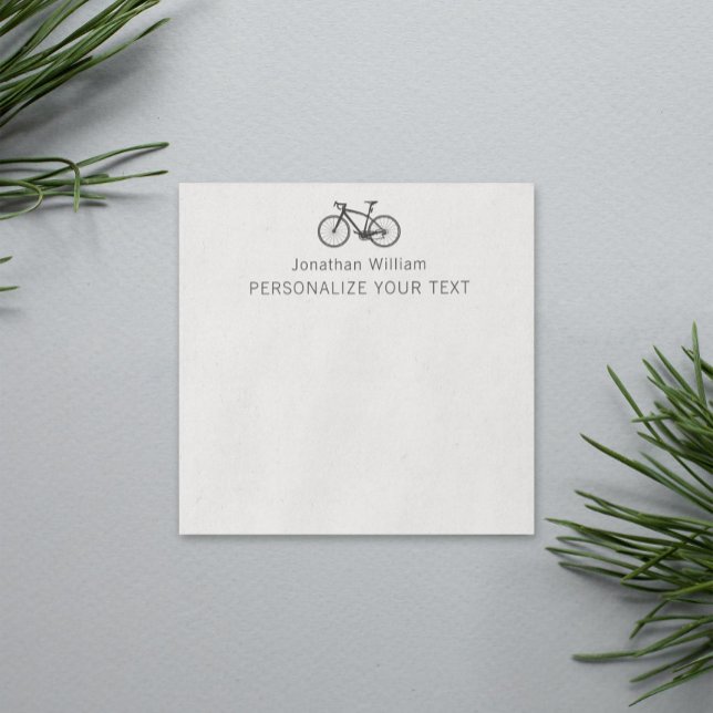 Elegant Simple Bicycle Retro Personal Stationery Post-it Notes (Creator Uploaded)