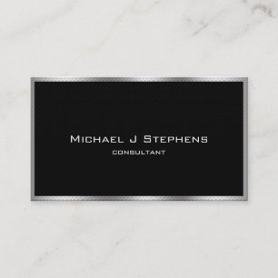 Elegant Simple Black and Chrome Business Card