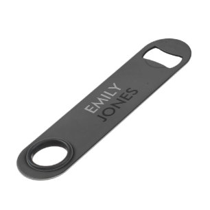 Elegant simple black and gray personalized bar key