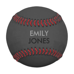Elegant simple black and gray personalized baseball