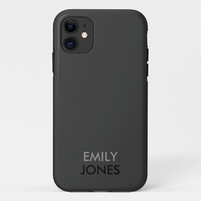 Elegant simple black and gray personalized Case-Mate iPhone case (Back)