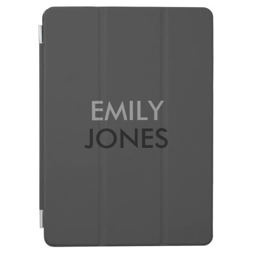 Elegant simple black and gray personalized iPad air cover