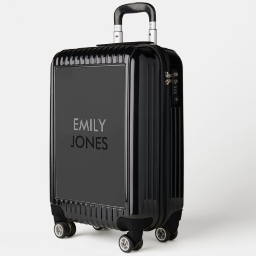 Elegant simple black and gray personalized luggage