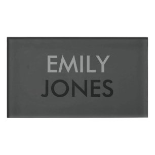 Elegant simple black and gray personalized name tag