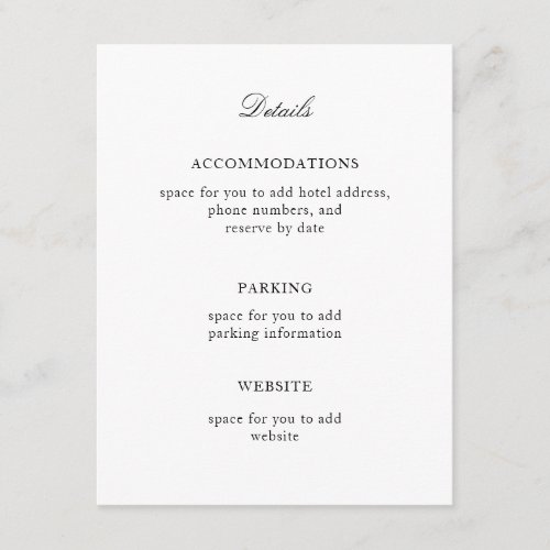 Elegant Simple Black and White Enclosure Card