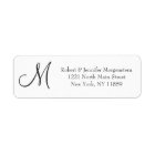 Elegant Simple Black and White Monogram Address Label | Zazzle