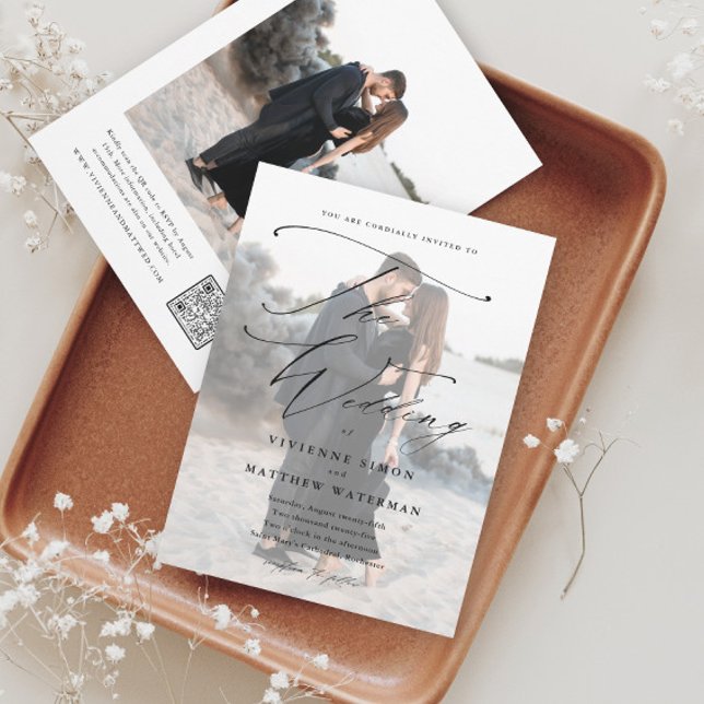 Elegant Simple Black and White Wedding Invitation (Creator Uploaded)