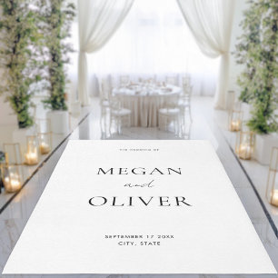 Elegant Simple Black and White Wedding Rug