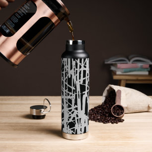 Elegant Simple Black & Grey Water Bottle