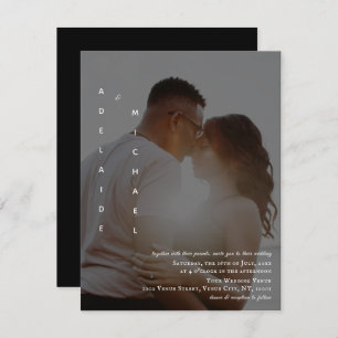 Elegant Simple Black Photo Wedding Invitation