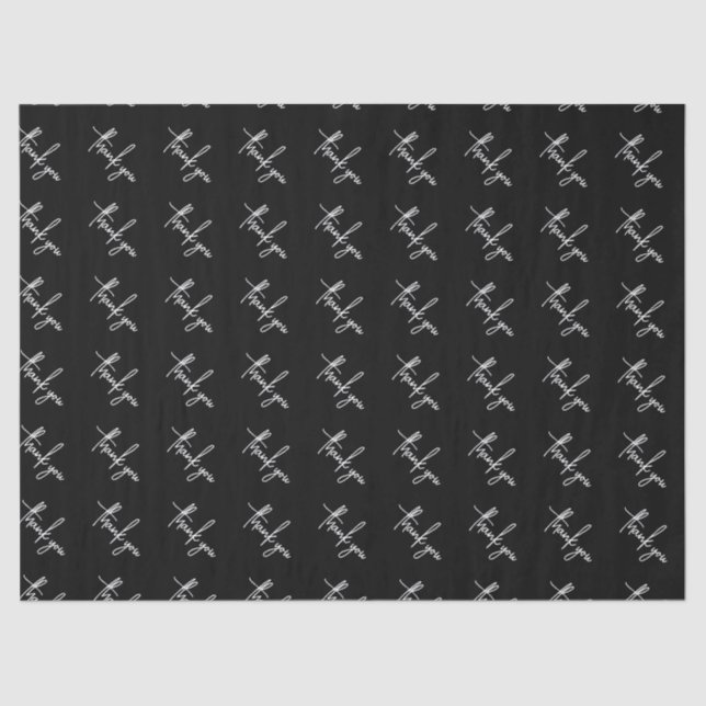 Elegant Simple Black Thank You Small Business Tissue Paper (Front)