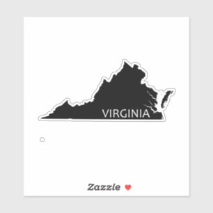 Elegant Simple Black Virginia State Sticker
