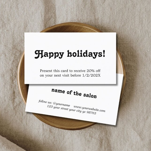 Elegant Simple Black White Bold Holiday Coupon (Creator Uploaded)