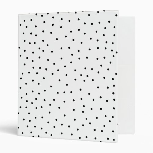 Elegant simple black white watercolor polka dots 3 ring binder