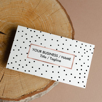 Elegant Simple Black White Watercolor Polka Dots Business Card by kicksdesign at Zazzle