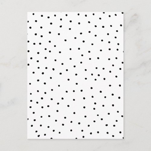 Elegant simple black white watercolor polka dots postcard