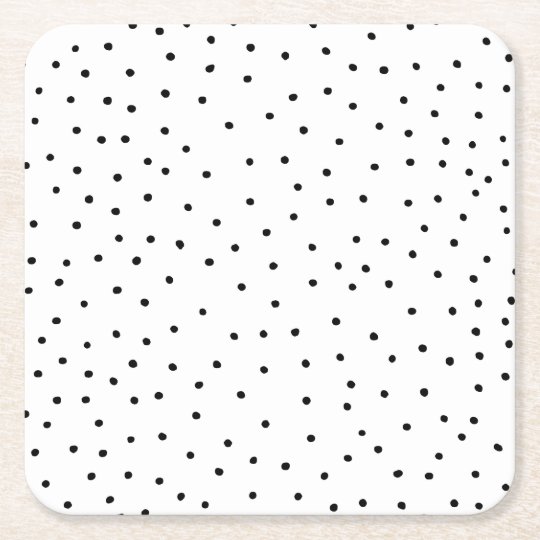 Elegant Simple Black White Watercolor Polka Dots Square Paper