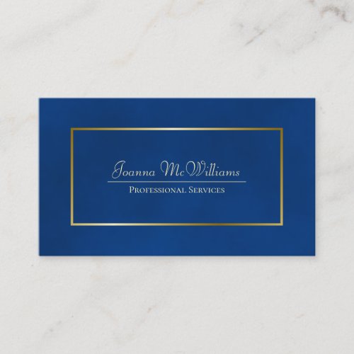 Elegant Simple Blue  Gold Professional Business Card