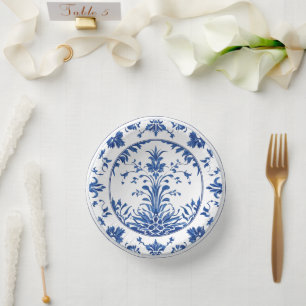 Elegant simple Blue White Flower chinoiserie style Paper Bowls