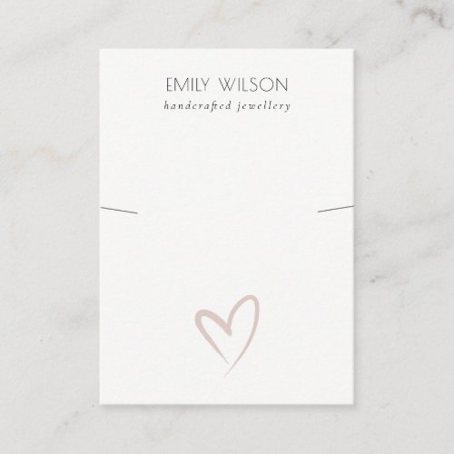 Elegant Simple Blush Heart Necklace Band Display Business Card