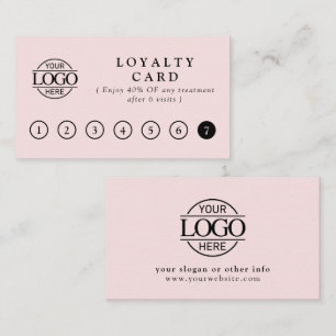 Elegant Simple Blush Pink Customer Rewards Loyalty Card