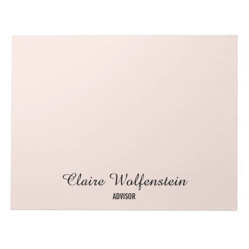 Elegant Simple Blush Pink Personalized Script Notepad