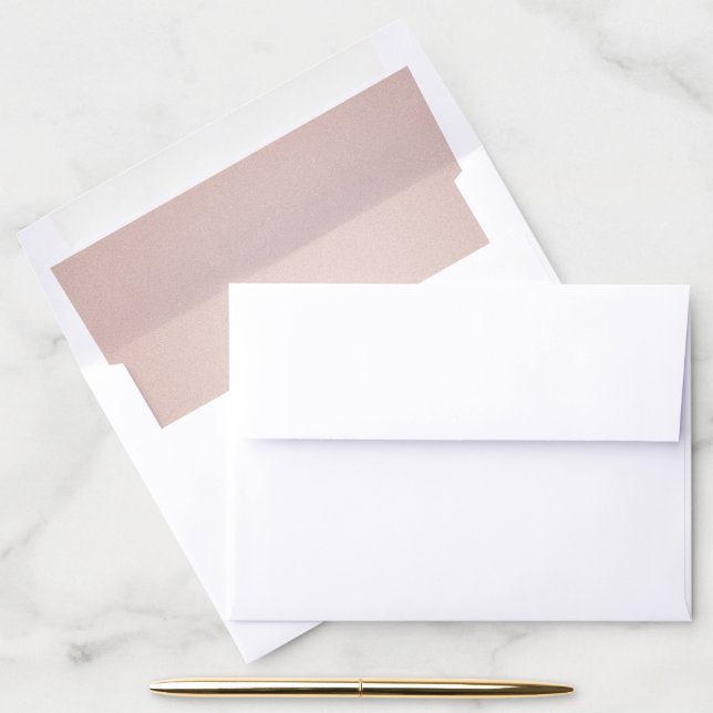 ELEGANT SIMPLE BLUSH ROSE PINK METALLIC ENVELOPE LINER (Desk)