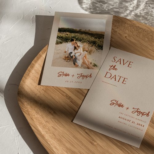 Elegant Simple Boho Chic Photo Modern Wedding Save The Date
