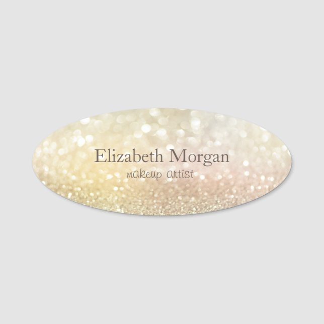 Elegant  Simple Bokeh Name Tag (Front)