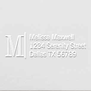 Elegant Simple Bold Monogram Address Embosser